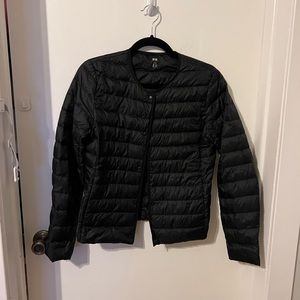Uniqlo puffy bomber jacket, size small, black